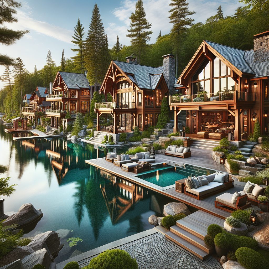 Canada Lake Houses With Luxury Infinity Pool Retreat