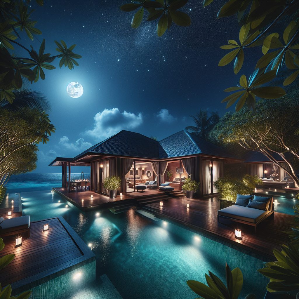 Maldives Moonlight Villas With Private Pool Night Ocean View