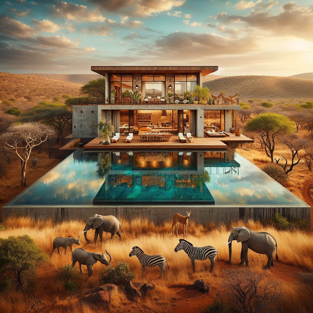South Africa Safari Villas With Infinity Pool Wildlife View
