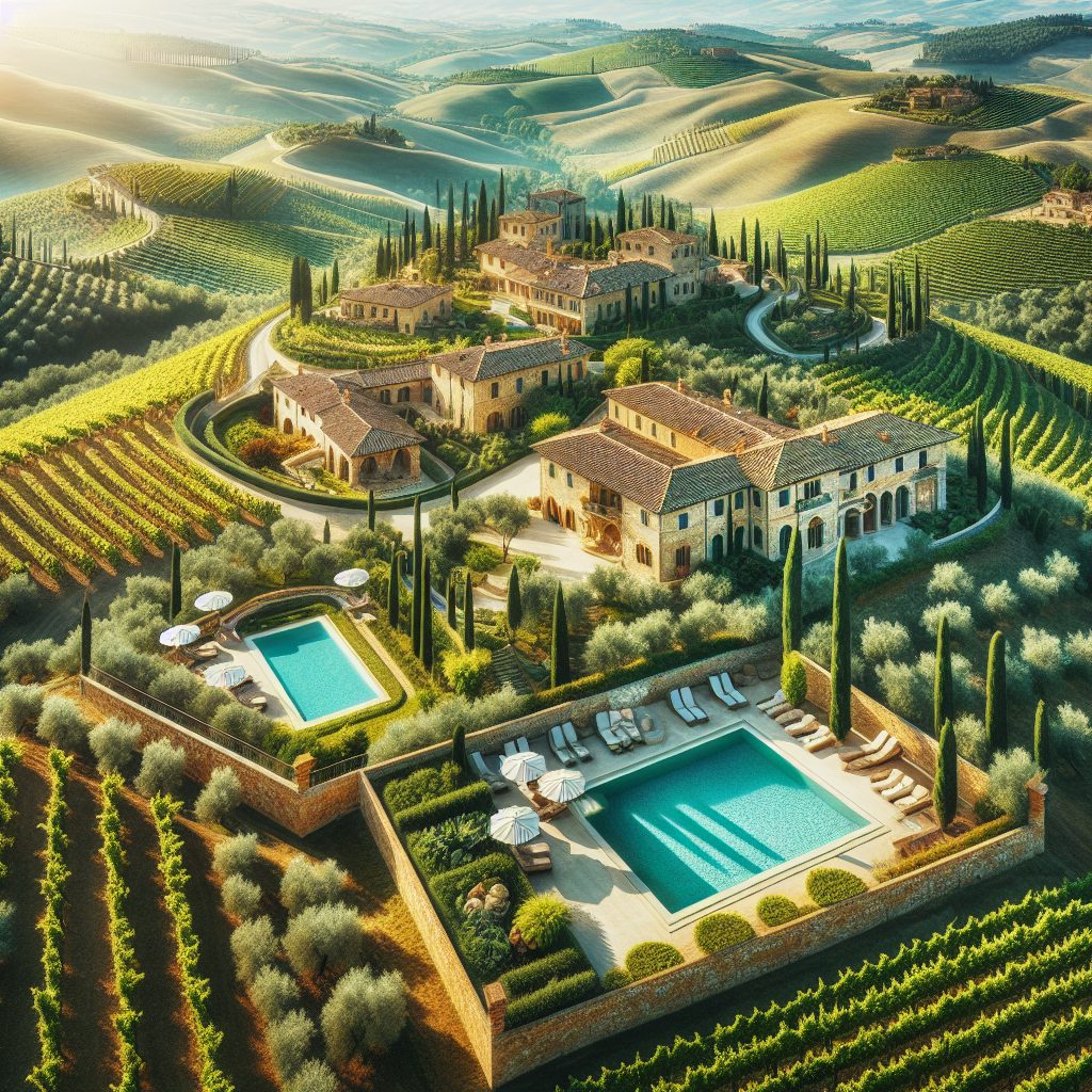 Tuscany Countryside Estates With Luxury Vineyard Pools