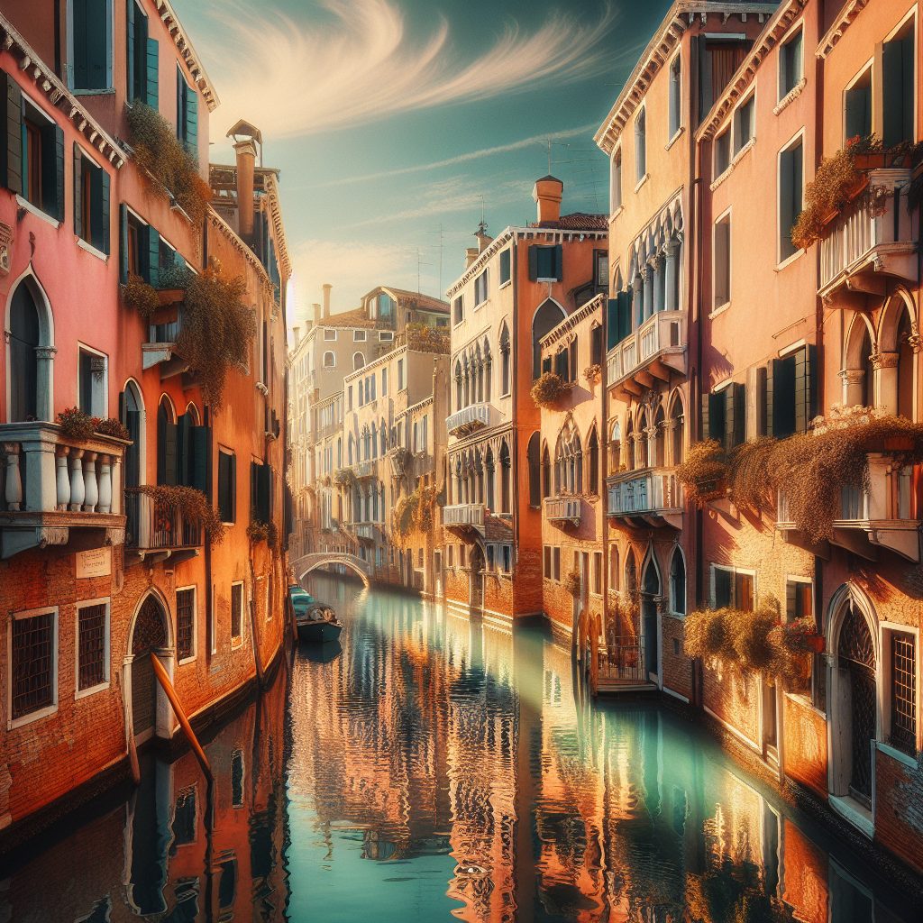 Venice Canal Houses With Private Luxury Balconies